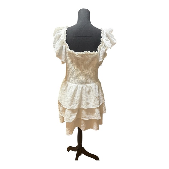 Express White Ruffled Mini Dress - Picture 4 of 8